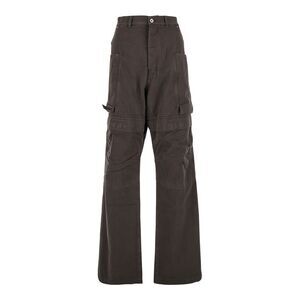 Drkshdw Men 'Stefan' Brown Wide Leg Cargo Pants With Patch Pockets In Cotton Man